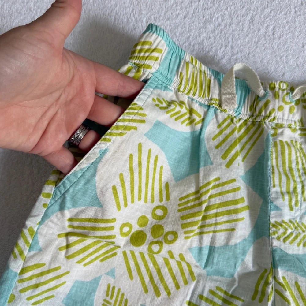 Hanna Andersson Shorts Boys Size 10 Blue Green Floral Tropical Summer Beach Boho